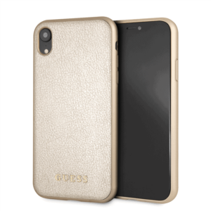 Guess Siliconen Backcover Hoesje iPhone XR - Goud -1