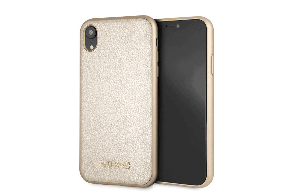 Guess Siliconen Backcover Hoesje iPhone XR - Goud -1