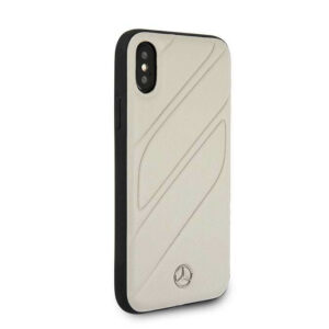 Mercedes Benz Leren Backcover iPhone XS / X - Grijs -2