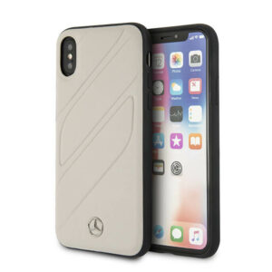 Mercedes Benz Leren Backcover iPhone XR - Grijs