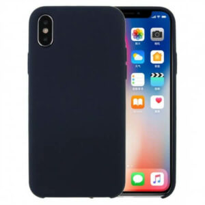 Soft Touch Silliconen Backcover iPhone XS / X - Donkerblauw