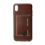 variatie Pierre Cardin Leren Back Cover Telefoonhoesje Met Kaarthouder iPhone XS Max – Donkerbruin