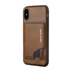 variatie Pierre Cardin Leren Backcover Hoesje Met Kaarthouder iPhone XS / X – Bruin