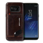 variatie Pierre Cardin Leren Back Cover Met Kaarthouder Samsung S8 – Donkerbruin
