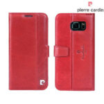 variatie Pierre Cardin Lederen Book Telefoonhoesje Samsung Galaxy S6 edge – Bordeauxrood