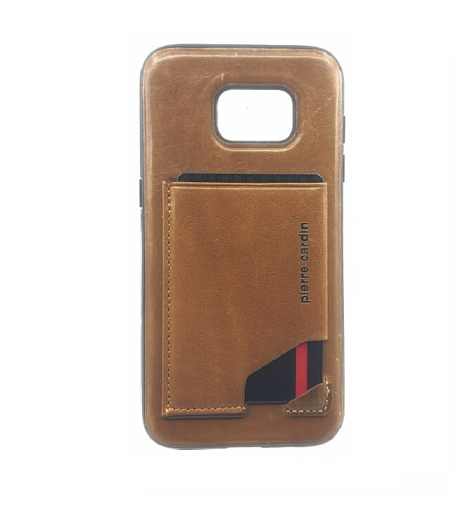 Pierre Cardin Leren Backcover Met Kaarthouder Samsung S7 Edge - Bruin