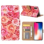 variatie Fonu Bookcase Telefoonhoesje Roze Rozen iPhone XS – X