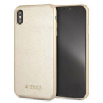 variatie GUESS Siliconen Back Cover Telefoonhoesje iPhone XS / X – Goud