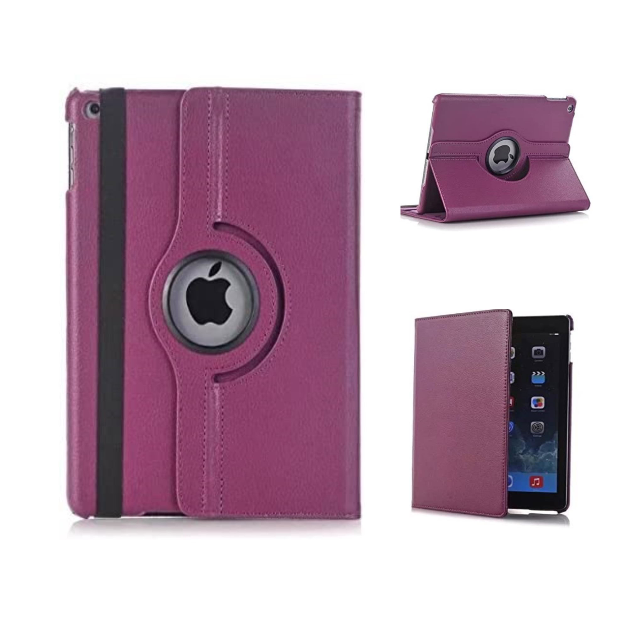 iPad Air 1 Hoes - 9.7 Inch - Air 2013 Hoes - Air 1 Case - Air 1e Generatie - Bookcase - A1474 - A1475 - A1476 - 360 Draaibaar - Met Standaard - Paars