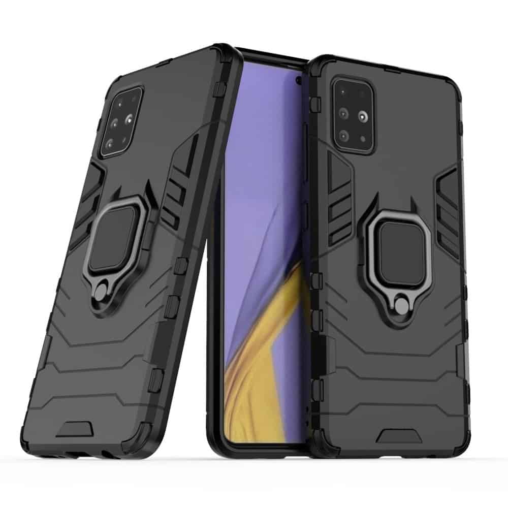 FONU Backcover Hoesje Met Ringhouder Samsung Galaxy A51 - Zwart