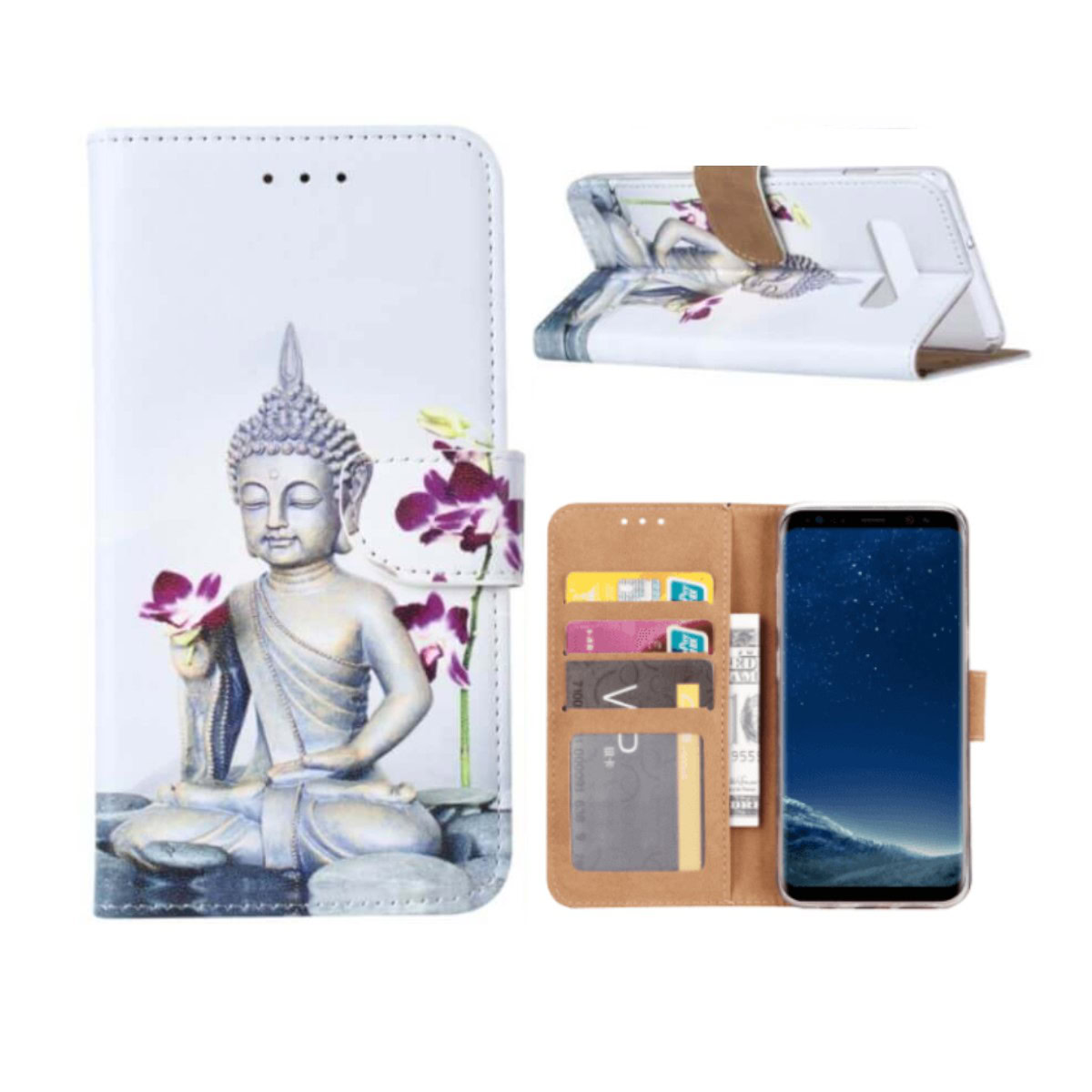 FONU Bookcase Buddha Samsung Galaxy S8 Plus