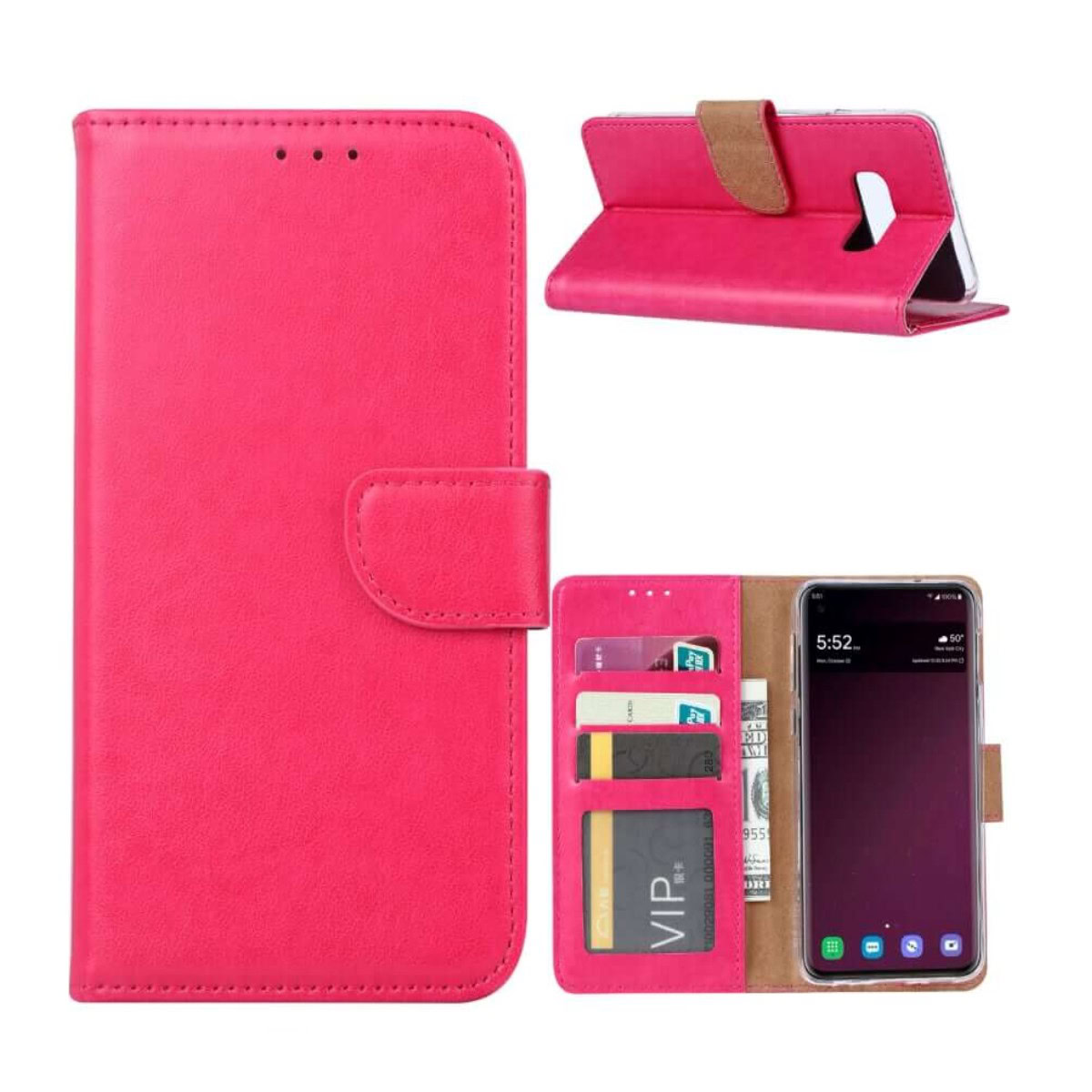 FONU Bookcase Samsung Galaxy S7 Edge - Donkerroze