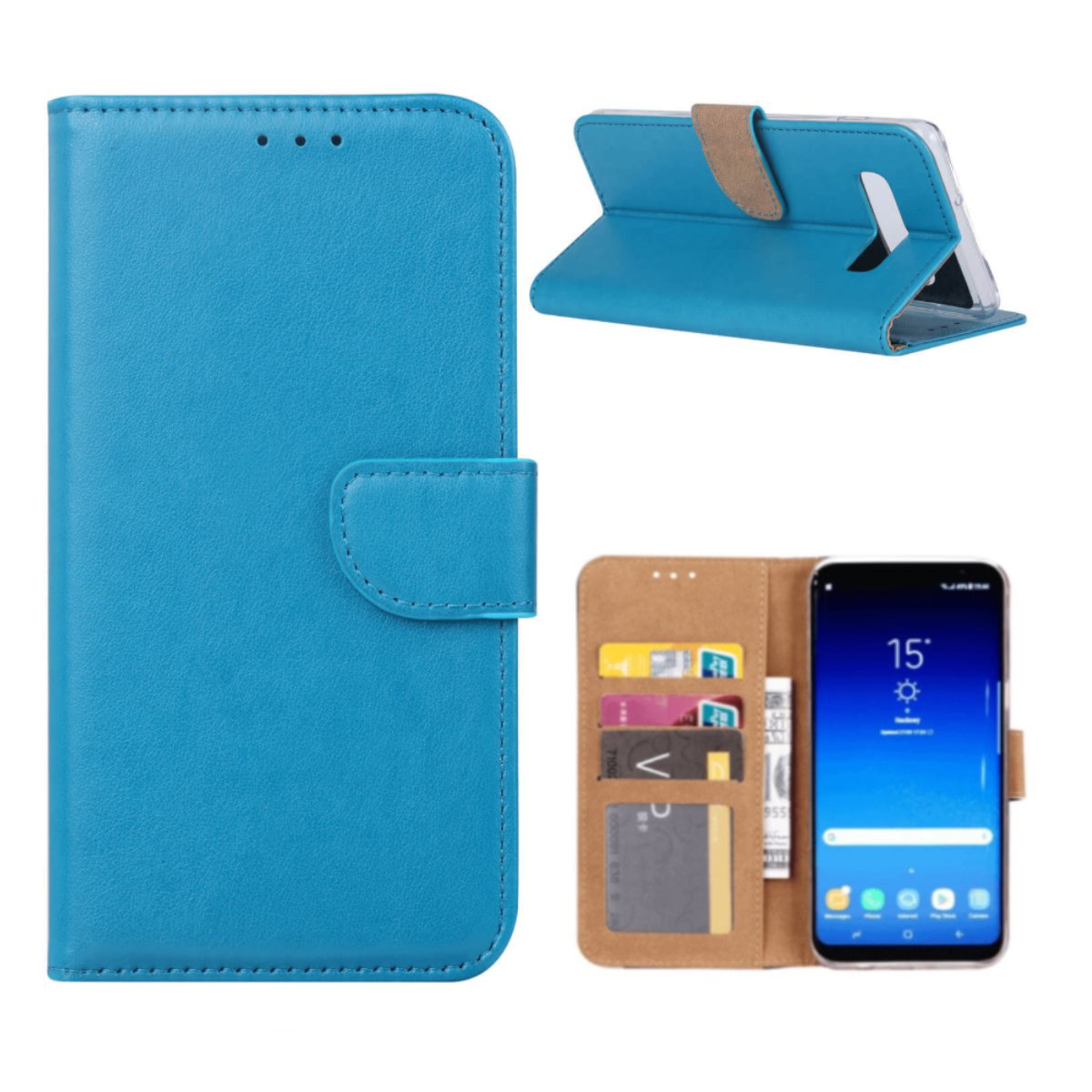 FONU Bookcase Samsung Galaxy S7 Edge - Turquoise