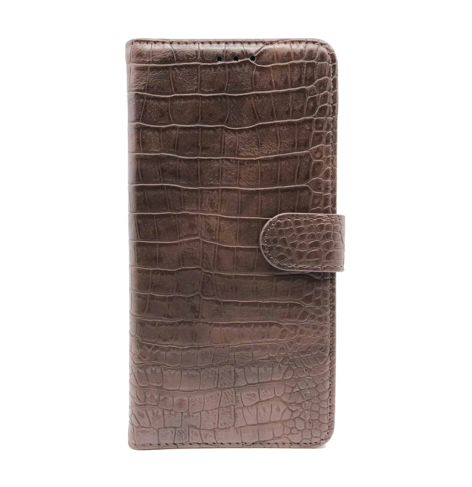 FONU Luxe Leren Krokodillen Bookcase Hoesje iPhone XS Max - Donkerbruin_4