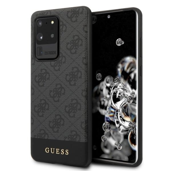 GUESS Stripe Logo Backcover Hoesje Samsung Galaxy S20 Ultra - Grijs