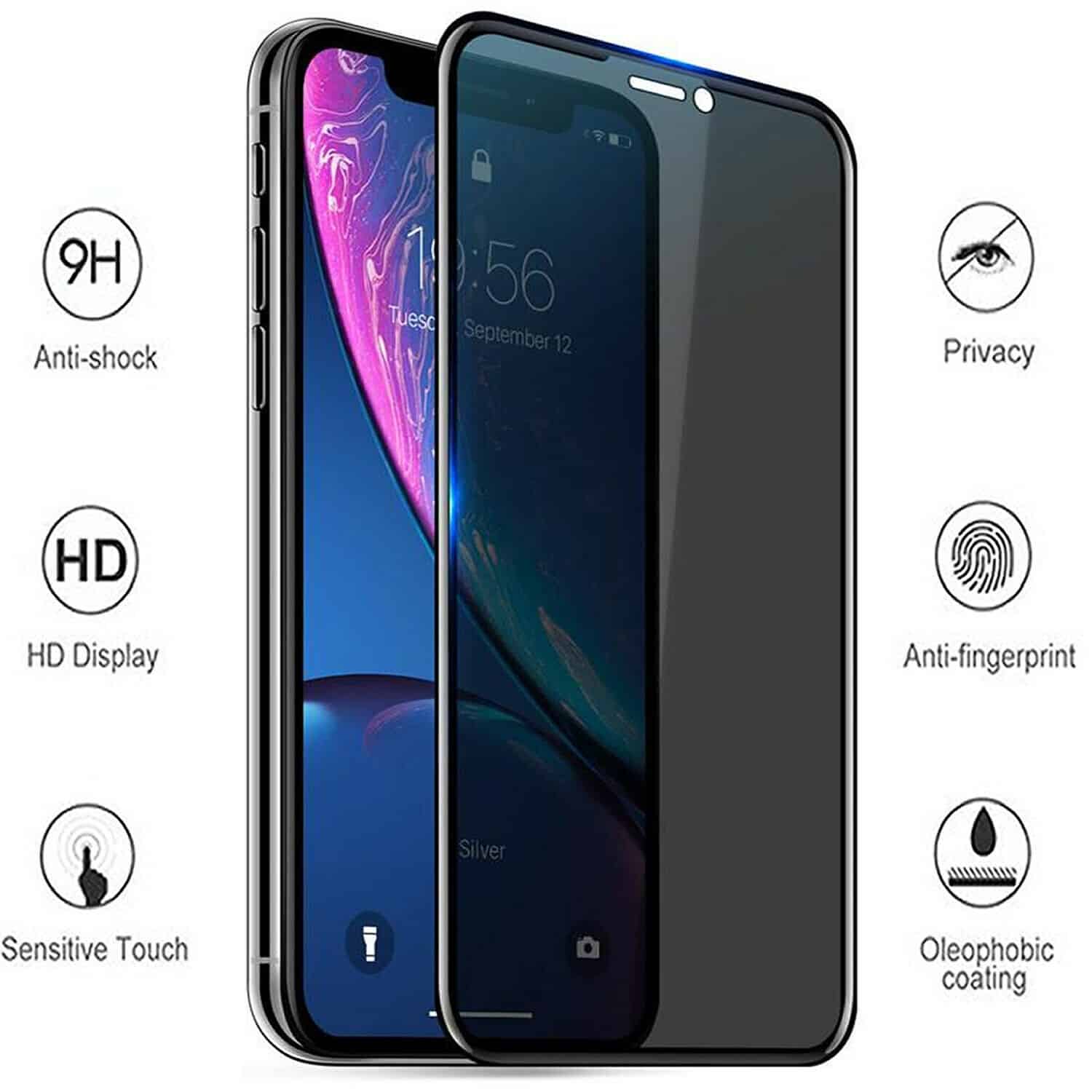 Fonu Full Cover Privacy Glass Screen Protector iPhone XR - 11