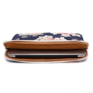 Canvaslife Universeel Laptop Sleeve Tot 16 inch - Bloemenprint Blauw 2