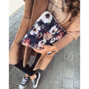 Canvaslife Universeel Laptop Sleeve Tot 16 inch - Bloemenprint Blauw 4