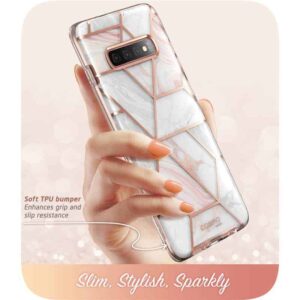 COSMO Backcover Hoesje Samsung Galaxy S10 - Marble Wit 2