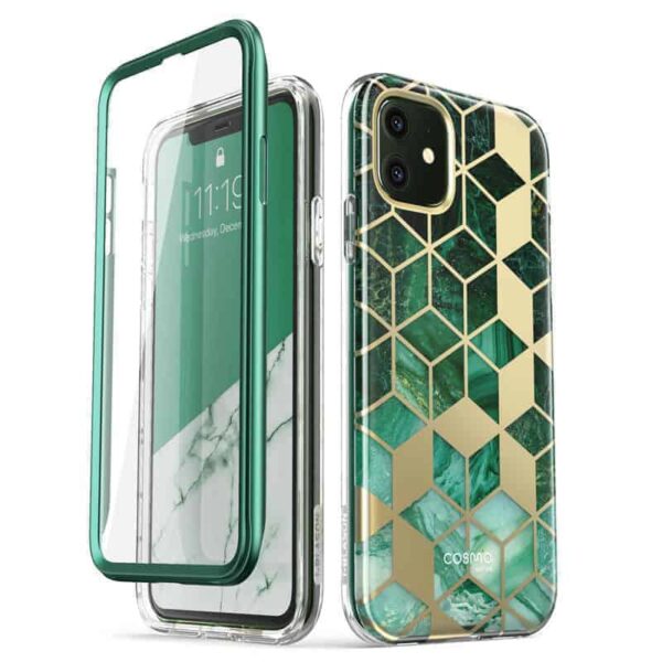 COSMO 360° Backcover Hoesje Met Screen Protector iPhone 11 - Prasio Green 1