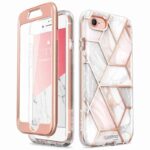variatie Cosmo 360 Back Cover met Screen Protector iPhone SE (2022 / 2020) – 8 – 7 – Marmer Wit