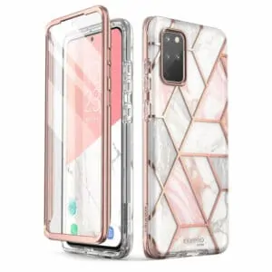 Cosmo 360 hoesje met Screen Protector Samsung S20 Plus – Marble Wit