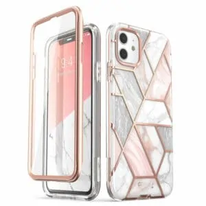 Cosmo 360 Back Case met Screen Protector iPhone 11 – Marble Wit