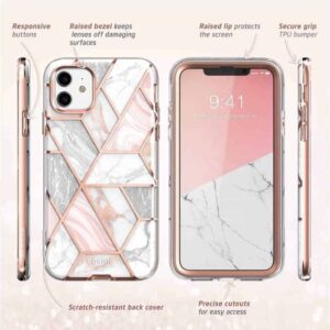 COSMO 360° Backcover Hoesje Met Screen Protector iPhone 11 - Marble Wit 5