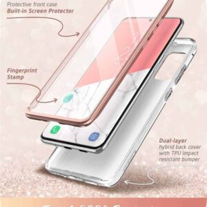 COSMO 360° Backcover Hoesje Met Screen Protector Samsung Galaxy S20 - Marble Wit 2