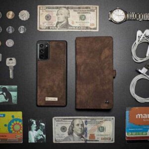 CaseMe Vintage Wallet Case Hoesje Samsung Galaxy Note 20 - Bruin 7