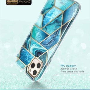 COSMO 360° Backcover Hoesje Met Screen Protector iPhone 11 Pro Max - Marble Ocean 4