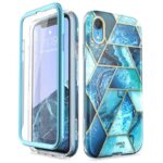 variatie Cosmo 360 Achterkant Hoesje met Screen Protector iPhone XR – Marble Ocean
