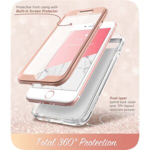 COSMO 360° Backcover Hoesje Met Screen Protector iPhone SE 2020 - Marble Wit 2