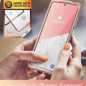 COSMO 360° Backcover Hoesje Met Screen Protector Samsung Galaxy S20 - Marble Wit 6