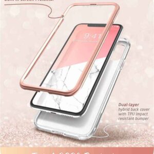 COSMO 360° Backcover Hoesje Met Screen Protector iPhone 11 - Marble Wit 2