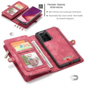 CaseMe Vintage Wallet Case Hoesje Samsung Galaxy Note 20 Ultra - Rood 5