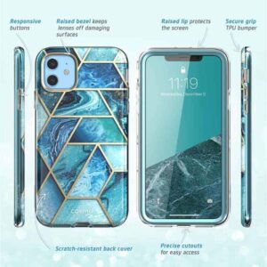 COSMO 360° Backcover Hoesje Met Screen Protector iPhone 11 - Marble Ocean 5