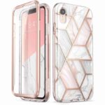 variatie Cosmo 360 Back Case met Screen Protector iPhone XR – Marble Wit