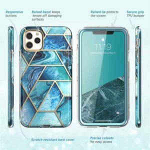COSMO 360° Backcover Hoesje Met Screen Protector iPhone 11 Pro Max - Marble Ocean 5