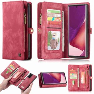 CaseMe Vintage Wallet Case Hoesje Samsung Galaxy Note 20 Ultra - Rood 2