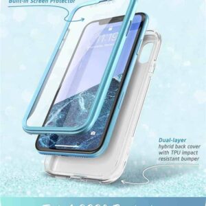 COSMO 360° Backcover Hoesje Met Screen Protector iPhone XR - Marble Ocean 2