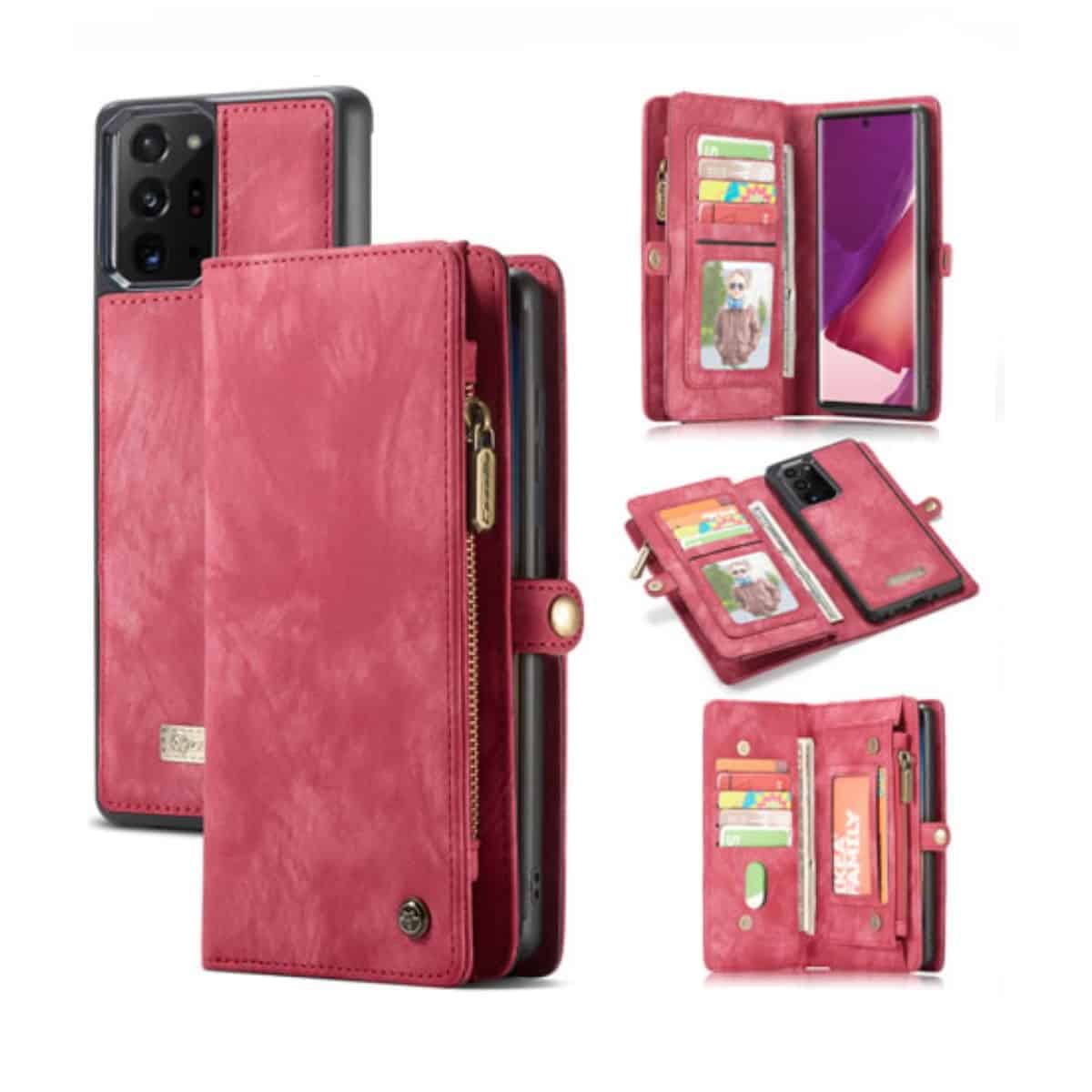 Caseme vintage Wallet Hoesje Samsung Note 20 Ultra - Rood