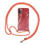 FONU Marmer Achterkant Hoesje Met Touwtje iPhone 11 Pro – Rood