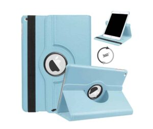 iPad 9/8/7 Hoes – 9e/8e/7e Generatie – 10.2 Inch – Case Cover Hoesje – Bookcase – 2021/2020/2019 – 360 Draaibaar – Met Standaard – Lichtblauw