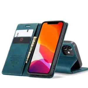 CaseMe Retro Book Cover Beschermhoesje iPhone 12 Mini – Blauw