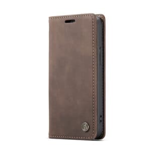 Caseme retro Book Cover Beschermhoesje iPhone 12 Pro en 12 – Donkerbruin