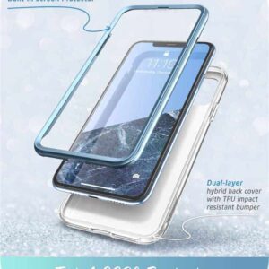 COSMO 360° Backcover Hoesje Met Screen Protector iPhone 11 - Marble Blauw 2