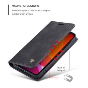 CaseMe Retro Bookcase Hoesje iPhone 12 - 5.4 inch Zwart 5