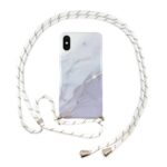 variatie FONU Marmer Back Case Met Touw iPhone XS Max – Wit