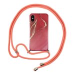 variatie FONU Marmer Achterkantje Met Touw iPhone XS Max – Rood